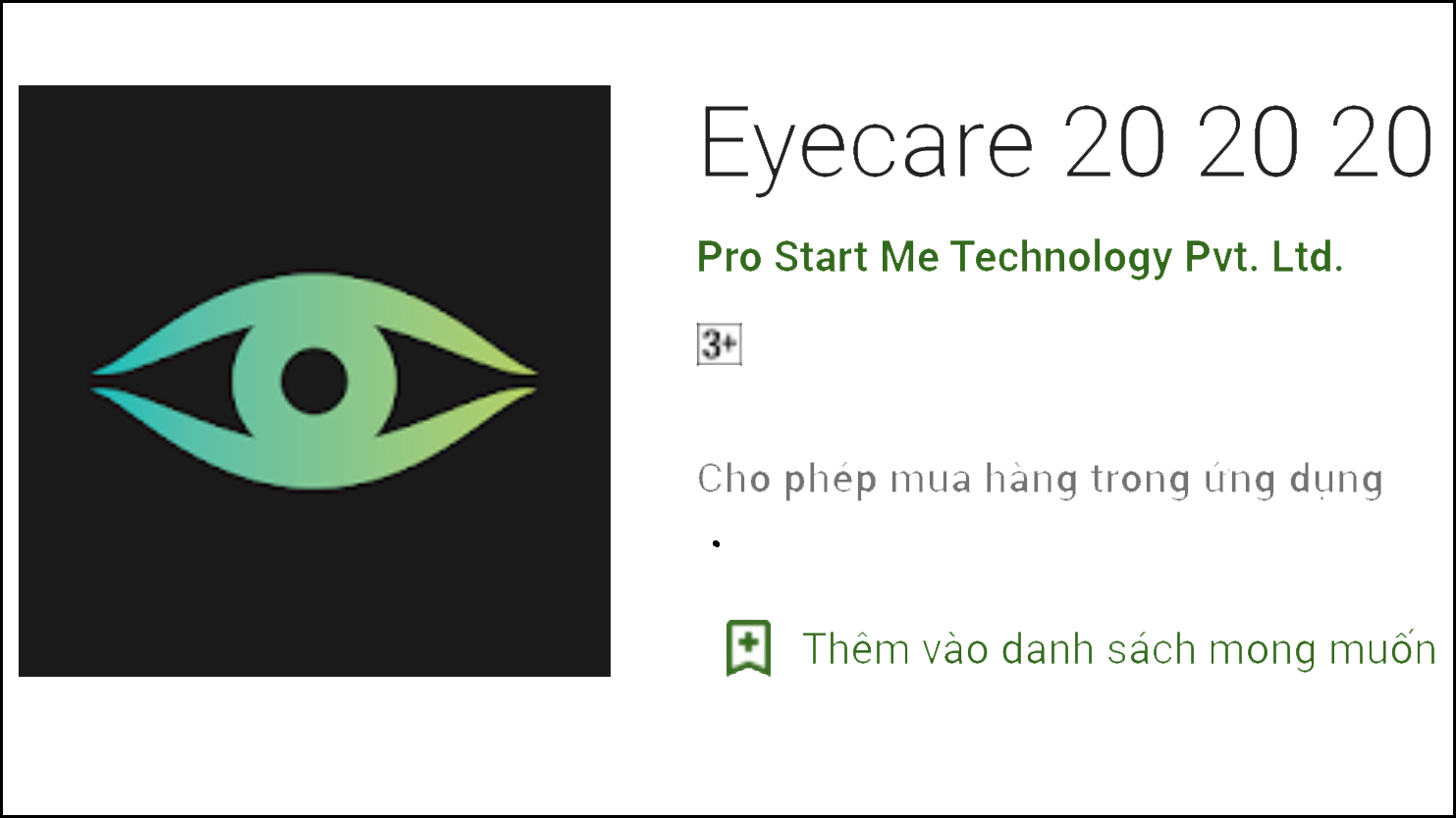   Eye Care 20 20 20 l&agrave; một ứng dụng giảm thiểu sự căng thẳng của mắt khi nh&igrave;n v&agrave;o m&agrave;n h&igrave;nh qu&aacute; l&acirc;u đối với điện thoại sử dụng hệ điều h&agrave;nh iOS v&agrave; Android.